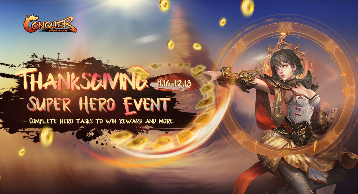 Conquer Online Thanksgiving super hero event